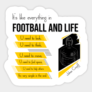 Football and life,quote soccer player Sticker